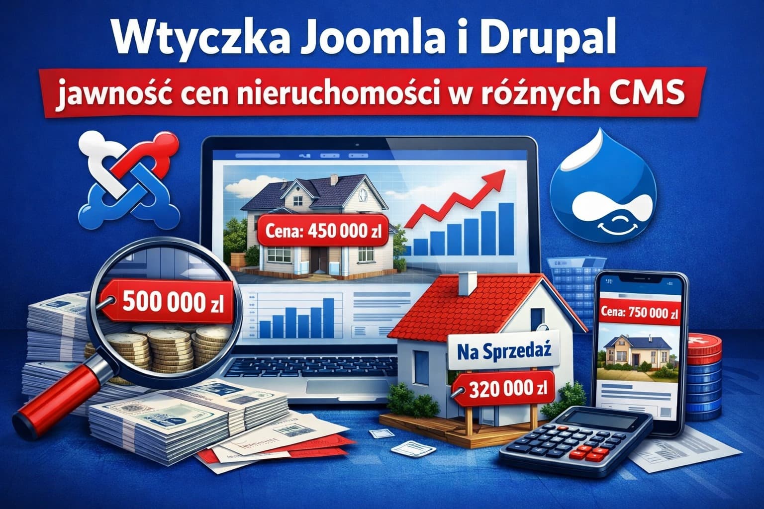 Ilustracja do artykułu: Wtyczka Joomla i Drupal - jawność cen nieruchomości w różnych CMS