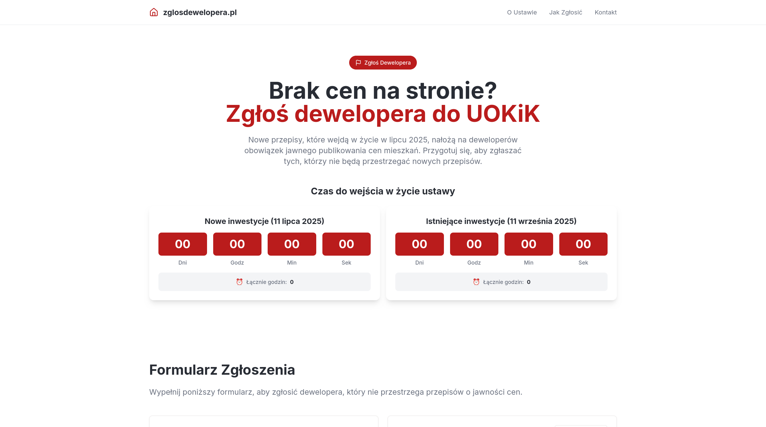 Strona zglosdewelopera.pl - ostrzeżenie dla deweloperów